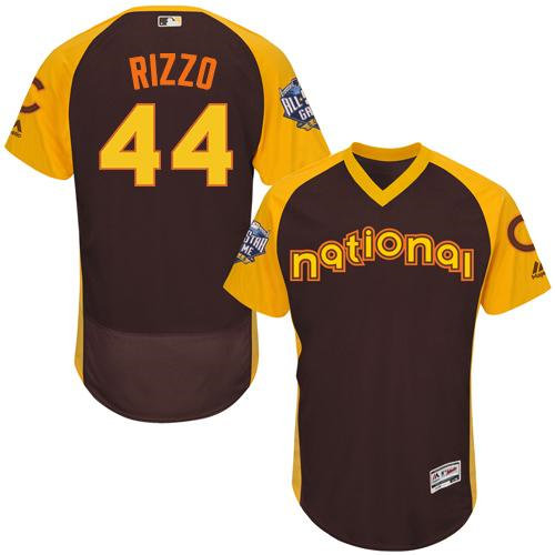 Chicago Cubs 44 Anthony Rizzo Brown Flexbase Authentic Collection 2016 All-Star National League Baseball Jersey