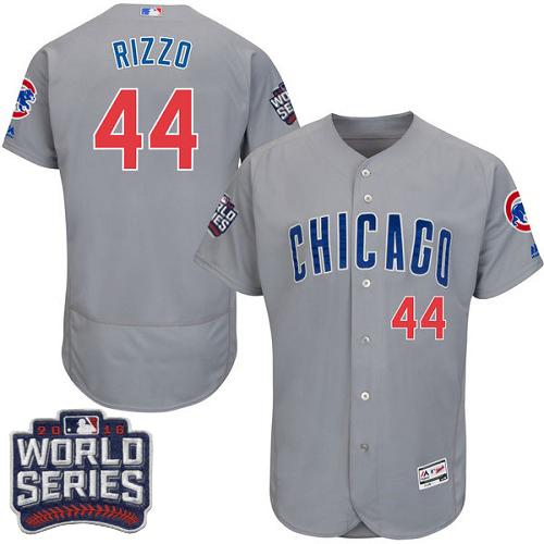 Chicago Cubs 44 Anthony Rizzo Grey Flexbase Authentic Collection Road 2016 World Series Bound MLB Jersey