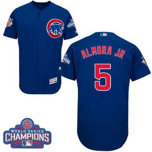 Chicago Cubs 5 Albert Almora Jr. Blue Flexbase Authentic Collection 2016 World Series Champions MLB Jersey