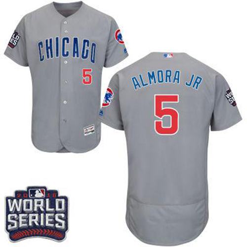 Chicago Cubs 5 Albert Almora Jr. Grey Flexbase Authentic Collection Road 2016 World Series Bound MLB Jersey