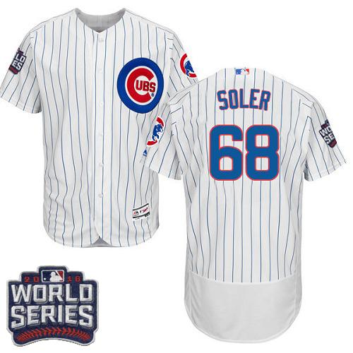 Chicago Cubs 68 Jorge Soler White Flexbase Authentic Collection 2016 World Series Bound MLB Jersey