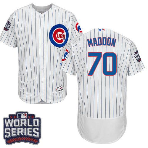 Chicago Cubs 70 Joe Maddon White Flexbase Authentic Collection 2016 World Series Bound MLB Jersey