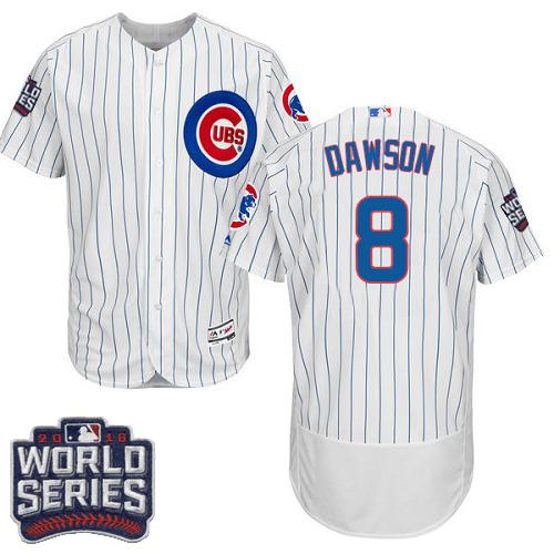 Chicago Cubs 8 Andre Dawson White Flexbase Authentic Collection 2016 World Series Bound MLB Jersey
