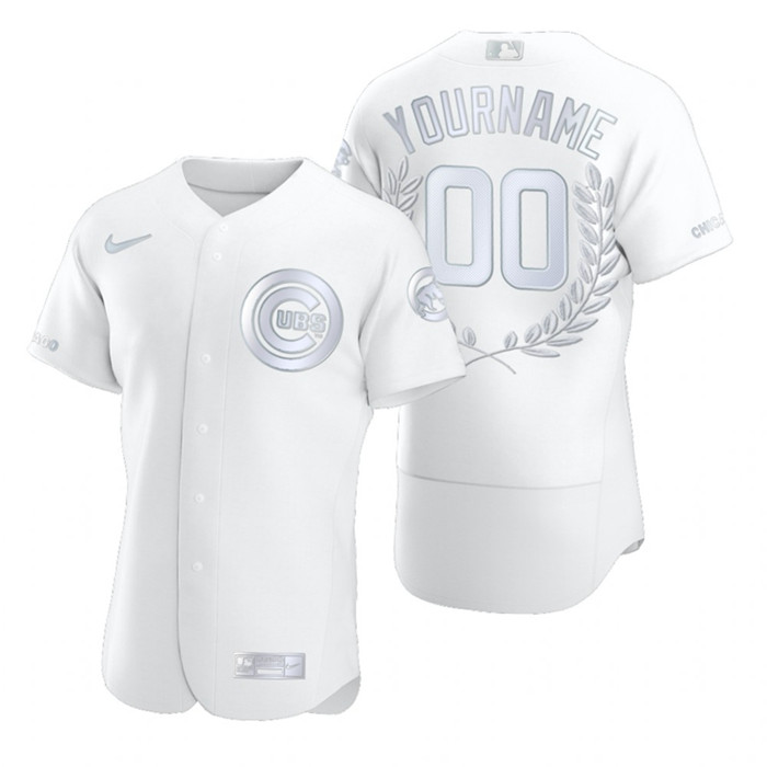 Chicago Cubs Custom Men''s Nike Platinum MLB MVP Limited Player Edition Jersey
