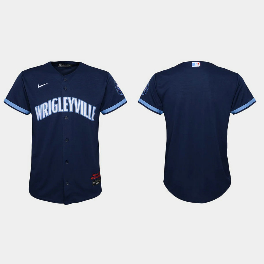 Chicago Cubs Youth Nike 2021 City Connect Navy MLB Jersey