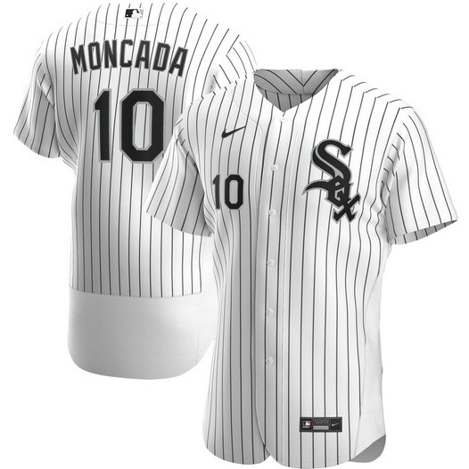 Chicago White Sox #10 Yoan Moncada Men's Nike White Home 2020 Authentic Player MLB Jersey