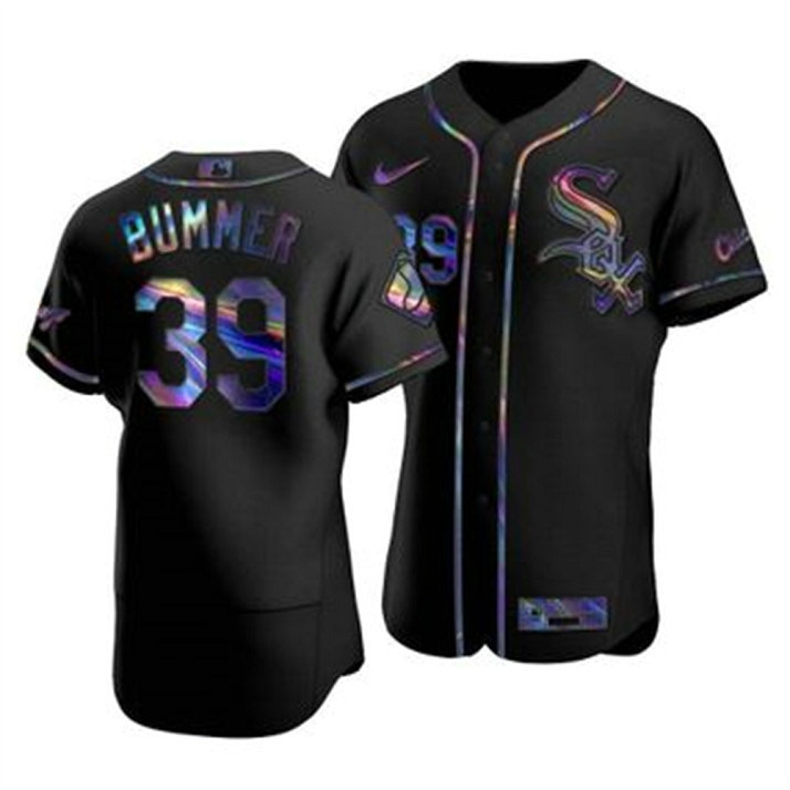Chicago White Sox #39 Aaron Bummer Men's Nike Iridescent Holographic Collection MLB Jersey - Black