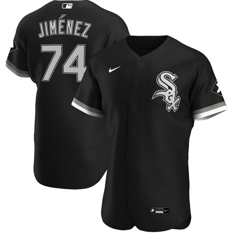 Chicago White Sox #74 Eloy Jimenez Men's Nike Black Alternate 2020 Authentic Player MLB Jersey