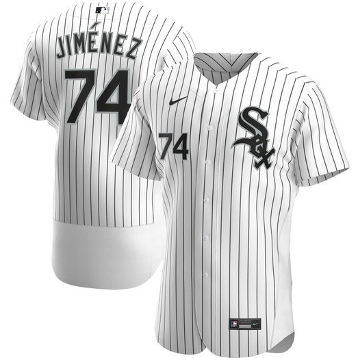 Chicago White Sox #74 Eloy Jimenez Men's Nike White Home 2020 Authentic Player MLB Jersey