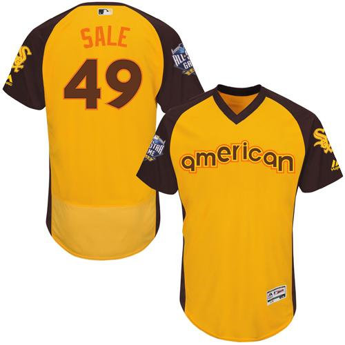 Chicago White Sox 49 Chris Sale Gold Flexbase Authentic Collection 2016 All-Star American League Baseball Jersey