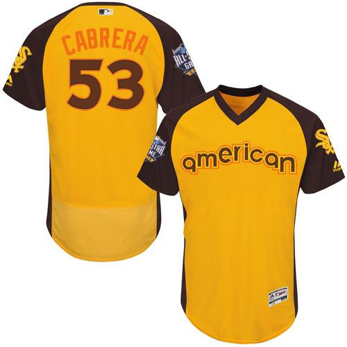 Chicago White Sox 53 Melky Cabrera Gold Flexbase Authentic Collection 2016 All-Star American League Baseball Jersey