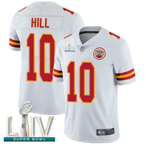 Chiefs #10 Tyreek Hill White Super Bowl LIV Bound Youth Stitched Football Vapor Untouchable Limited Jersey