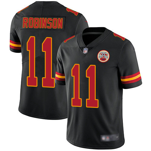Chiefs #11 Demarcus Robinson Black Men's Stitched Football Limited Rush Jersey