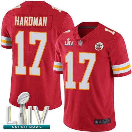 Chiefs #17 Mecole Hardman Red Team Color Super Bowl LIV Bound Youth Stitched Football Vapor Untouchable Limited Jersey