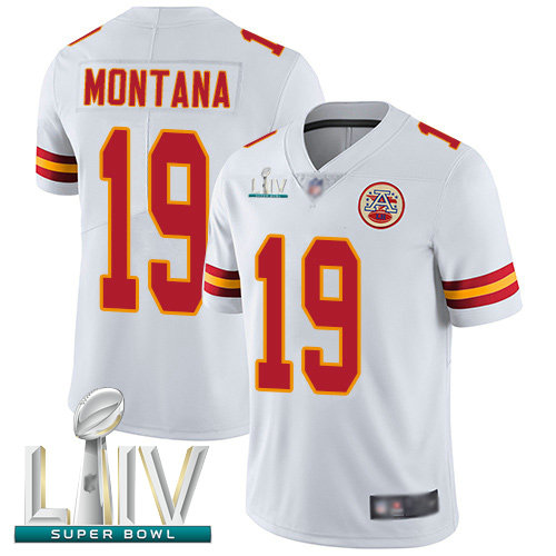 Chiefs #19 Joe Montana White Super Bowl LIV Bound Men's Stitched Football Vapor Untouchable Limited Jersey