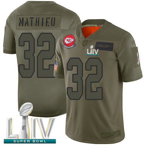 Chiefs #32 Tyrann Mathieu Camo Super Bowl LIV Bound Men's Stitched Football Limited 2019 Salute To Service Jersey
