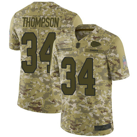 Chiefs #34 Darwin Thompson Camo Men's Stitched Football Limited 2018 Salute To Service Jersey
