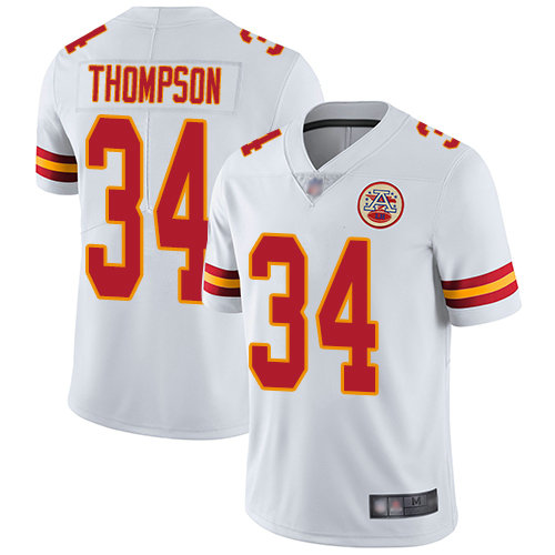 Chiefs #34 Darwin Thompson White Men's Stitched Football Vapor Untouchable Limited Jersey