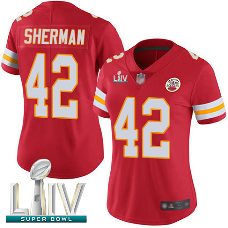 Chiefs #42 Anthony Sherman Red Team Color Super Bowl LIV Bound Women's Stitched Football Vapor Untouchable Limited Jersey