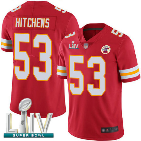 Chiefs #53 Anthony Hitchens Red Team Color Super Bowl LIV Bound Men's Stitched Football Vapor Untouchable Limited Jersey