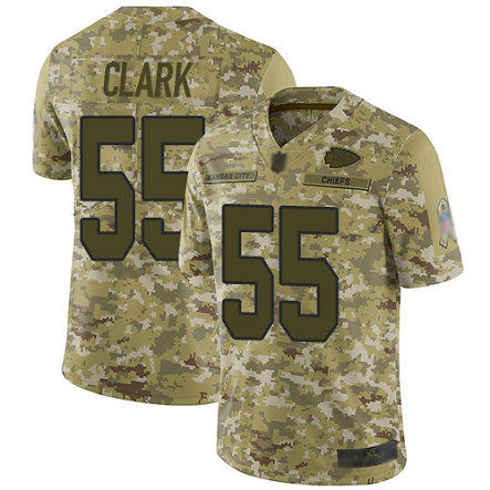 Chiefs #55 Frank Clark Camo Men's Stitched Football Limited 2018 Salute To Service Jersey