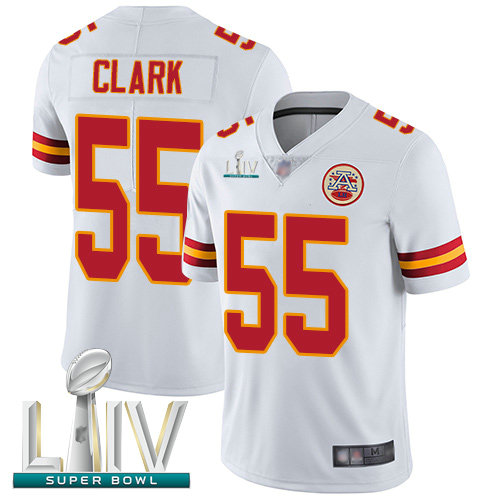 Chiefs #55 Frank Clark White Super Bowl LIV Bound Youth Stitched Football Vapor Untouchable Limited Jersey