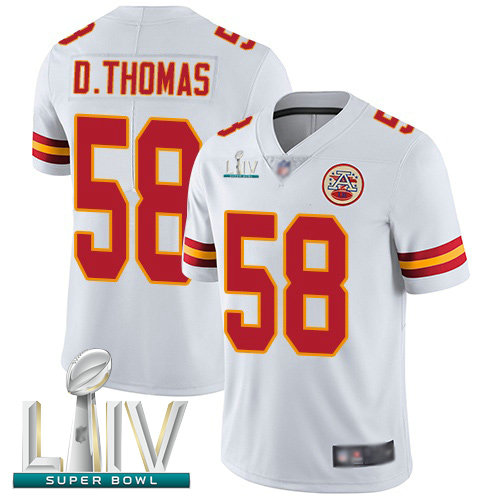 Chiefs #58 Derrick Thomas White Super Bowl LIV Bound Men's Stitched Football Vapor Untouchable Limited Jersey