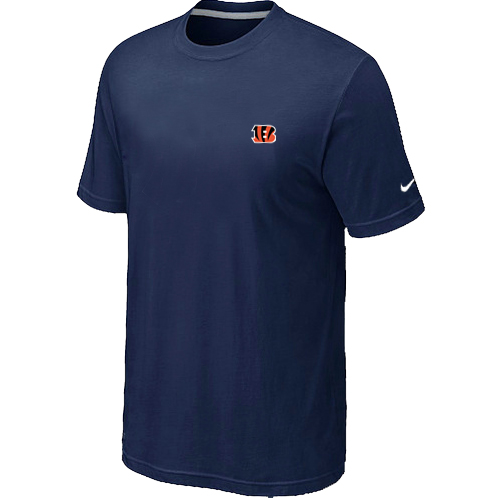 Cincinnati Bengals  Chest embroidered logo T-Shirt D.Blue