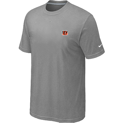 Cincinnati Bengals  Chest embroidered logo T-Shirt Grey