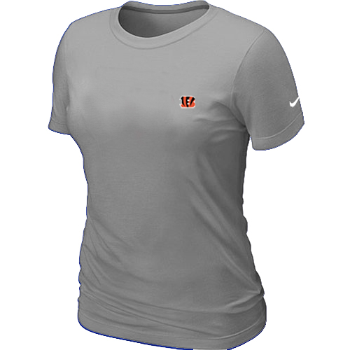 Cincinnati Bengals  Chest embroidered logo women's T-Shirt Grey