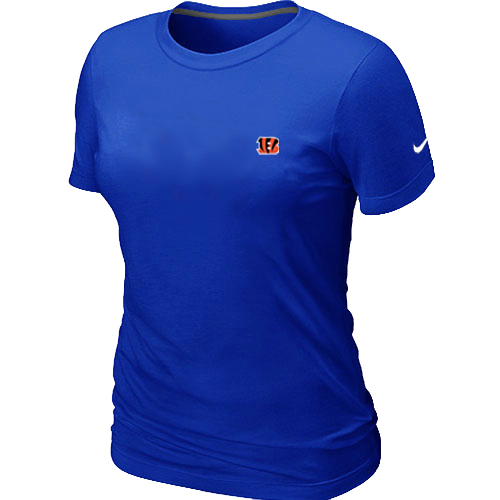 Cincinnati Bengals  Chest embroidered logo women's T-Shirt blue