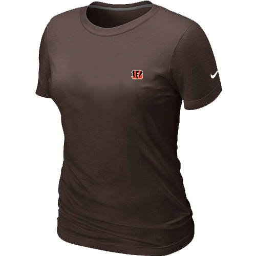 Cincinnati Bengals  Chest embroidered logo women's T-Shirt brown