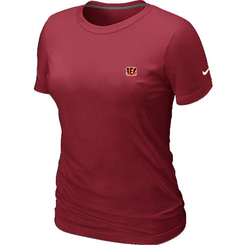 Cincinnati Bengals  Chest embroidered logo women's T-Shirt red