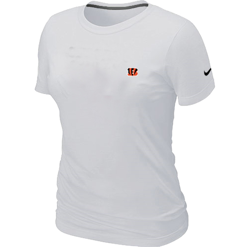 Cincinnati Bengals  Chest embroidered logo women's T-Shirt white