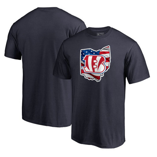 Cincinnati Bengals NFL Pro Line By Fanatics Branded Banner State T-Shirt Navy