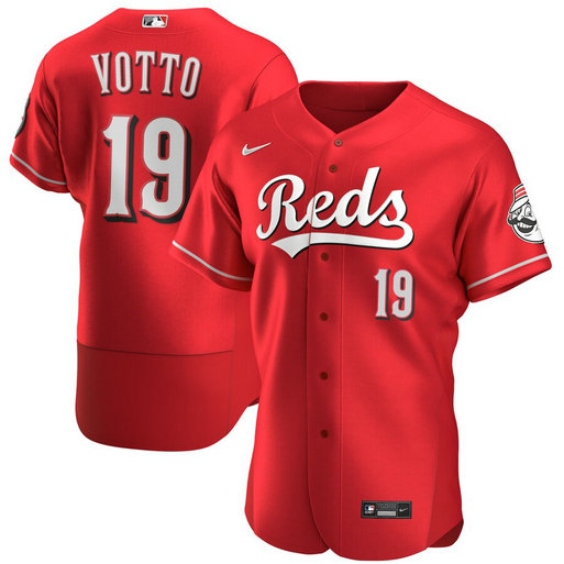 Cincinnati Reds #19 Joey Votto Men's Nike Scarlet Authentic Alternate Player MLB Jersey