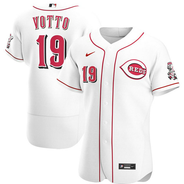Cincinnati Reds #19 Joey Votto Men's Nike White Home 2020 Authentic Player MLB Jersey