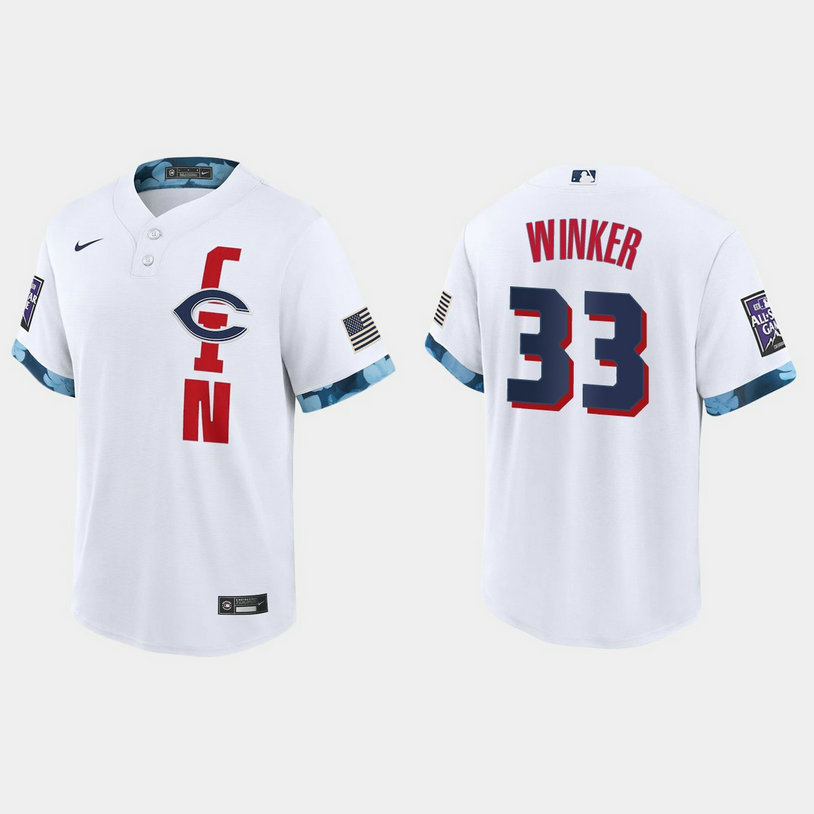 Cincinnati Reds #33 Jesse Winker 2021 Mlb All Star Game Fan's Version White Jersey