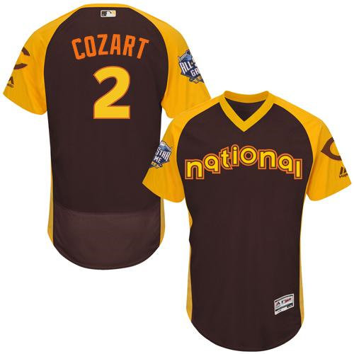 Cincinnati Reds 2 Zack Cozart Brown Flexbase Authentic Collection 2016 All-Star National League Baseball Jersey