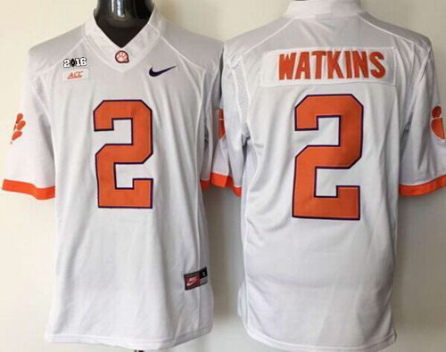Clemson Tigers 2 Sammy Watkins White Limited 2016 College Football Playoff National Championship Patch NCAA Jersey