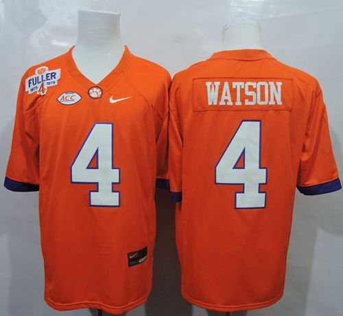 Clemson Tigers 4 Deshaun Watson Orange 1975-1978 Fuller NCAA Jersey