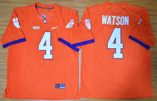Clemson Tigers 4 Deshaun Watson Orange Limited NCAA Jersey