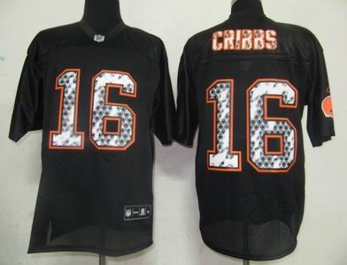 Cleveland Browns #16 Joshua Cribbs Black United Sideline Jerseys