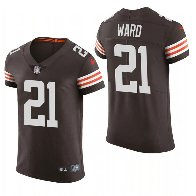 Cleveland Browns #21 Denzel Ward Nike Men's Brwon Team Color Men's Stitched NFL 2020 Vapor Untouchable Elite Jersey