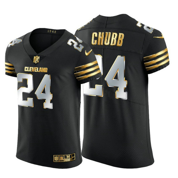 Cleveland Browns #24 Nick Chubb Men's Nike Black Edition Vapor Untouchable Elite NFL Jersey