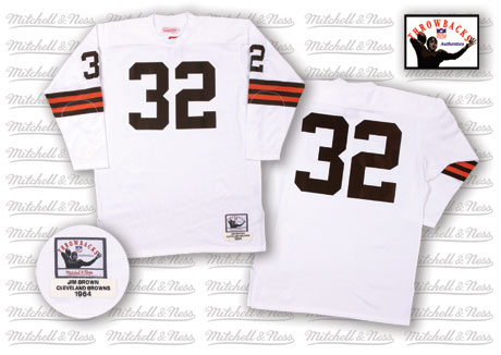 Cleveland Browns #32 Jim Brown white throwback