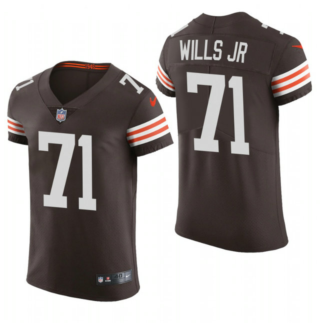 Cleveland Browns #71 Jedrick Wills Jr. Nike Men's Brwon Team Color Men's Stitched NFL 2020 Vapor Untouchable Elite Jersey