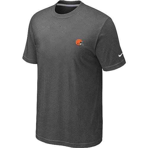 Cleveland Browns  Chest embroidered logo  T-Shirt D.GREY