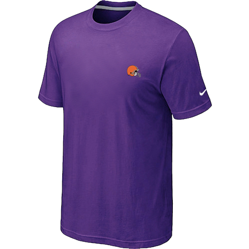 Cleveland Browns  Chest embroidered logo  T-Shirt purple