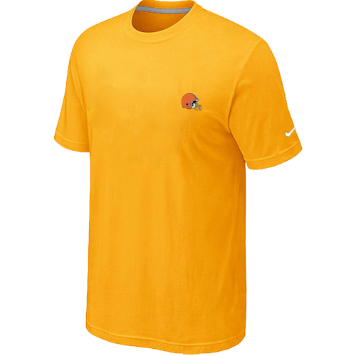 Cleveland Browns  Chest embroidered logo  T-Shirt yellow